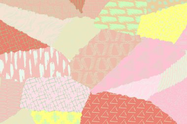 Soyut siyah darbeler, El, Vektör Deseni 'ni çizdi. Geometrik tarzda soyut arkaplan. Soyut çok renkli geometrik desen.