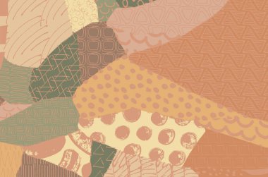 Soyut siyah darbeler, El, Vektör Deseni 'ni çizdi. Geometrik tarzda soyut arkaplan. Soyut çok renkli geometrik desen.