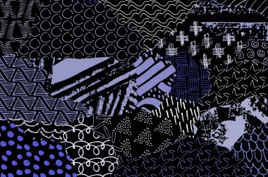 Soyut siyah darbeler, El, Vektör Deseni 'ni çizdi. Geometrik tarzda soyut arkaplan. Soyut çok renkli geometrik desen.