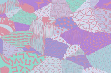 Soyut siyah darbeler, El, Vektör Deseni 'ni çizdi. Geometrik tarzda soyut arkaplan. Soyut çok renkli geometrik desen.