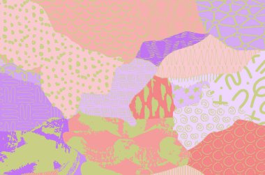 Soyut siyah darbeler, El, Vektör Deseni 'ni çizdi. Geometrik tarzda soyut arkaplan. Soyut çok renkli geometrik desen.