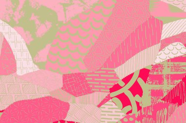 Soyut siyah darbeler, El, Vektör Deseni 'ni çizdi. Geometrik tarzda soyut arkaplan. Soyut çok renkli geometrik desen.