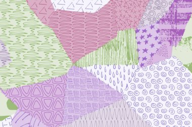 Soyut siyah darbeler, El, Vektör Deseni 'ni çizdi. Geometrik tarzda soyut arkaplan. Soyut çok renkli geometrik desen.