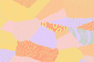 Soyut siyah darbeler, El, Vektör Deseni 'ni çizdi. Geometrik tarzda soyut arkaplan. Soyut çok renkli geometrik desen.