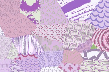 Soyut siyah darbeler, El, Vektör Deseni 'ni çizdi. Geometrik tarzda soyut arkaplan. Soyut çok renkli geometrik desen.