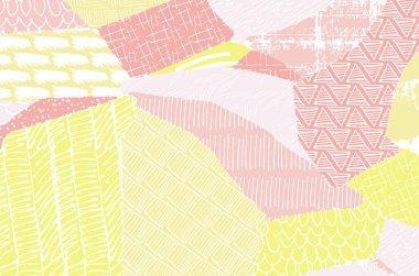 Soyut siyah darbeler, El, Vektör Deseni 'ni çizdi. Geometrik tarzda soyut arkaplan. Soyut çok renkli geometrik desen.