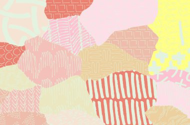 Soyut siyah darbeler, El, Vektör Deseni 'ni çizdi. Geometrik tarzda soyut arkaplan. Soyut çok renkli geometrik desen.