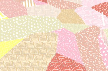 Soyut siyah darbeler, El, Vektör Deseni 'ni çizdi. Geometrik tarzda soyut arkaplan. Soyut çok renkli geometrik desen.