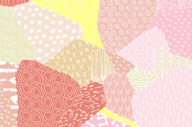 Soyut siyah darbeler, El, Vektör Deseni 'ni çizdi. Geometrik tarzda soyut arkaplan. Soyut çok renkli geometrik desen.