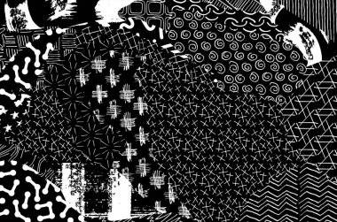 Soyut siyah darbeler, El, Vektör Deseni 'ni çizdi. Geometrik tarzda soyut arkaplan. Soyut çok renkli geometrik desen.