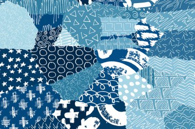 Soyut siyah darbeler, El, Vektör Deseni 'ni çizdi. Geometrik tarzda soyut arkaplan. Soyut çok renkli geometrik desen.