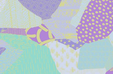 Soyut siyah darbeler, El, Vektör Deseni 'ni çizdi. Geometrik tarzda soyut arkaplan. Soyut çok renkli geometrik desen.