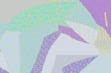 Soyut siyah darbeler, El, Vektör Deseni 'ni çizdi. Geometrik tarzda soyut arkaplan. Soyut çok renkli geometrik desen.