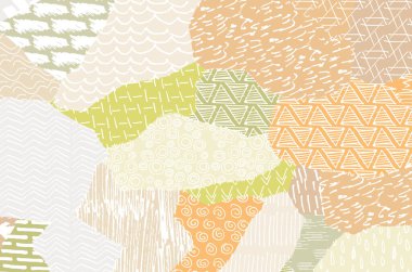 Soyut siyah darbeler, El, Vektör Deseni 'ni çizdi. Geometrik tarzda soyut arkaplan. Soyut çok renkli geometrik desen.