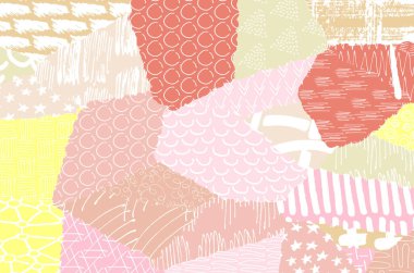 Soyut siyah darbeler, El, Vektör Deseni 'ni çizdi. Geometrik tarzda soyut arkaplan. Soyut çok renkli geometrik desen.