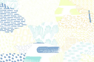 Soyut siyah darbeler, El, Vektör Deseni 'ni çizdi. Geometrik tarzda soyut arkaplan. Soyut çok renkli geometrik desen.