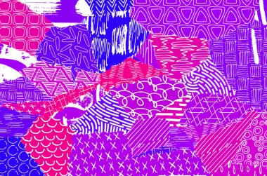 Soyut siyah darbeler, El, Vektör Deseni 'ni çizdi. Geometrik tarzda soyut arkaplan. Soyut çok renkli geometrik desen.