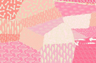 Soyut siyah darbeler, El, Vektör Deseni 'ni çizdi. Geometrik tarzda soyut arkaplan. Soyut çok renkli geometrik desen.