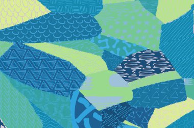 Soyut siyah darbeler, El, Vektör Deseni 'ni çizdi. Geometrik tarzda soyut arkaplan. Soyut çok renkli geometrik desen.