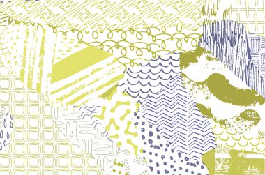 Soyut siyah darbeler, El, Vektör Deseni 'ni çizdi. Geometrik tarzda soyut arkaplan. Soyut çok renkli geometrik desen.