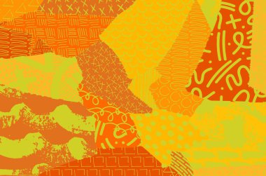 Soyut siyah darbeler, El, Vektör Deseni 'ni çizdi. Geometrik tarzda soyut arkaplan. Soyut çok renkli geometrik desen.