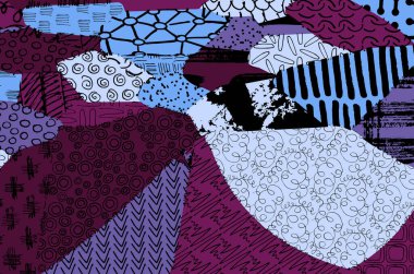 Soyut siyah darbeler, El, Vektör Deseni 'ni çizdi. Geometrik tarzda soyut arkaplan. Soyut çok renkli geometrik desen.