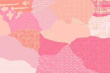 Soyut siyah darbeler, El, Vektör Deseni 'ni çizdi. Geometrik tarzda soyut arkaplan. Soyut çok renkli geometrik desen.