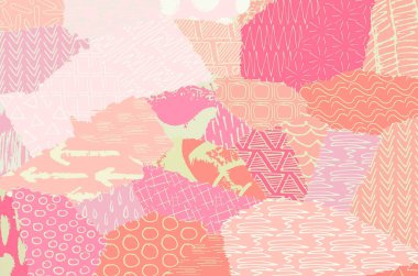 Soyut siyah darbeler, El, Vektör Deseni 'ni çizdi. Geometrik tarzda soyut arkaplan. Soyut çok renkli geometrik desen.