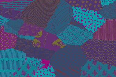 Soyut siyah darbeler, El, Vektör Deseni 'ni çizdi. Geometrik tarzda soyut arkaplan. Soyut çok renkli geometrik desen.