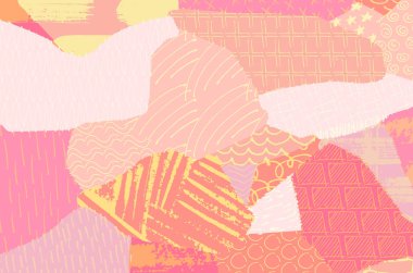 Soyut siyah darbeler, El, Vektör Deseni 'ni çizdi. Geometrik tarzda soyut arkaplan. Soyut çok renkli geometrik desen.