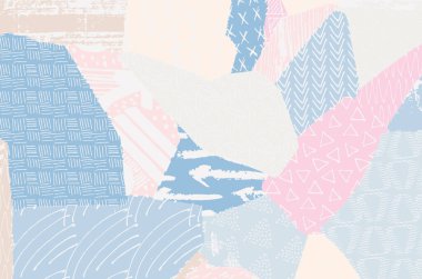 Soyut siyah darbeler, El, Vektör Deseni 'ni çizdi. Geometrik tarzda soyut arkaplan. Soyut çok renkli geometrik desen.