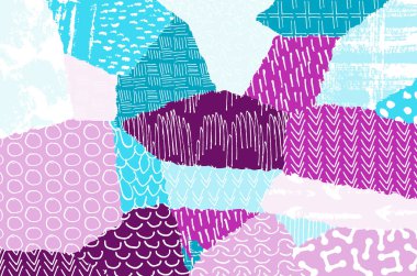 Soyut siyah darbeler, El, Vektör Deseni 'ni çizdi. Geometrik tarzda soyut arkaplan. Soyut çok renkli geometrik desen.