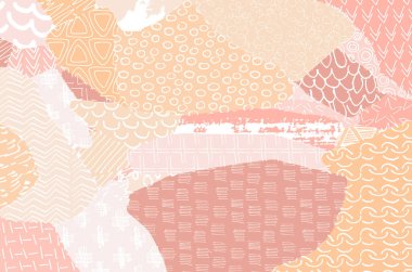 Soyut siyah darbeler, El, Vektör Deseni 'ni çizdi. Geometrik tarzda soyut arkaplan. Soyut çok renkli geometrik desen.