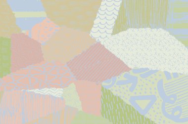 Soyut siyah darbeler, El, Vektör Deseni 'ni çizdi. Geometrik tarzda soyut arkaplan. Soyut çok renkli geometrik desen.