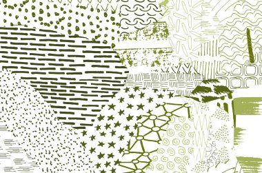 Soyut siyah konturlar, el vektör desen çizdi. Geometrik tarzı Retro soyut desen. Soyut çok renkli geometrik desen.