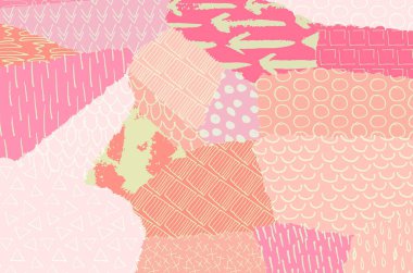 Soyut siyah konturlar, el vektör desen çizdi. Geometrik tarzı Retro soyut desen. Soyut çok renkli geometrik desen.