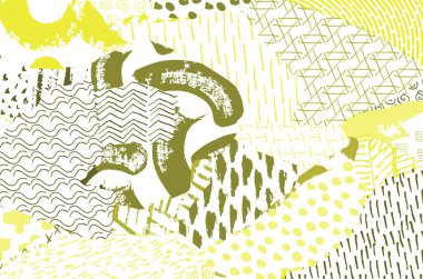 Soyut siyah konturlar, el vektör desen çizdi. Geometrik tarzı Retro soyut desen. Soyut çok renkli geometrik desen.