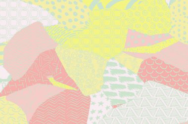 Soyut siyah konturlar, el vektör desen çizdi. Geometrik tarzı Retro soyut desen. Soyut çok renkli geometrik desen.