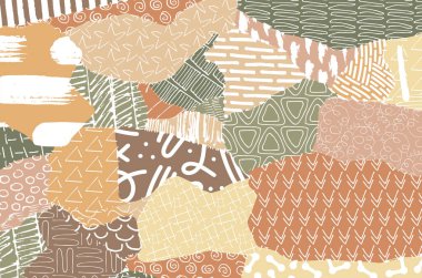 Soyut siyah konturlar, el vektör desen çizdi. Geometrik tarzı Retro soyut desen. Soyut çok renkli geometrik desen.