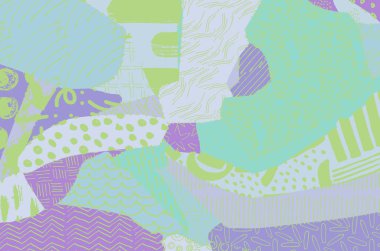 Soyut siyah konturlar, el vektör desen çizdi. Geometrik tarzı Retro soyut desen. Soyut çok renkli geometrik desen.