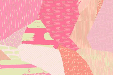 Soyut siyah konturlar, el vektör desen çizdi. Geometrik tarzı Retro soyut desen. Soyut çok renkli geometrik desen.