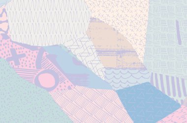 Soyut siyah konturlar, el vektör desen çizdi. Geometrik tarzı Retro soyut desen. Soyut çok renkli geometrik desen.