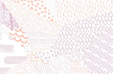 Soyut siyah konturlar, el vektör desen çizdi. Geometrik tarzı Retro soyut desen. Soyut çok renkli geometrik desen.