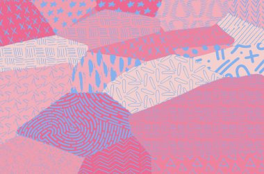 Soyut siyah konturlar, el vektör desen çizdi. Geometrik tarzı Retro soyut desen. Soyut çok renkli geometrik desen.