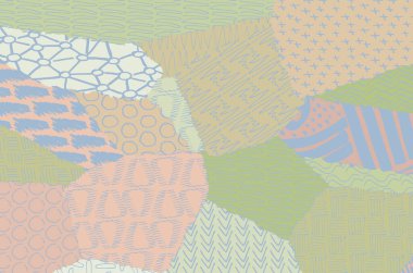 Soyut siyah konturlar, el vektör desen çizdi. Geometrik tarzı Retro soyut desen. Soyut çok renkli geometrik desen.