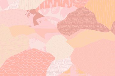 Soyut siyah konturlar, el vektör desen çizdi. Geometrik tarzı Retro soyut desen. Soyut çok renkli geometrik desen.