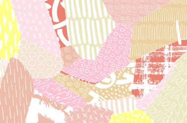 Soyut siyah konturlar, el vektör desen çizdi. Geometrik tarzı Retro soyut desen. Soyut çok renkli geometrik desen.