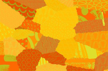 Soyut siyah konturlar, el vektör desen çizdi. Geometrik tarzı Retro soyut desen. Soyut çok renkli geometrik desen.