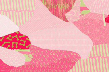 Soyut siyah konturlar, el vektör desen çizdi. Geometrik tarzı Retro soyut desen. Soyut çok renkli geometrik desen.