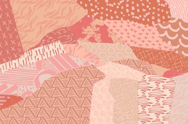 Soyut siyah konturlar, el vektör desen çizdi. Geometrik tarzı Retro soyut desen. Soyut çok renkli geometrik desen.